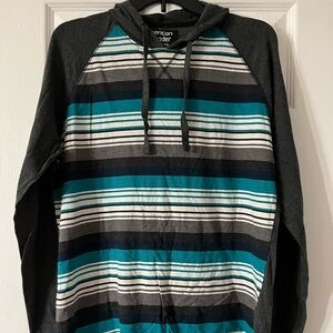 American Crusader Large Men’s Stripe Long Sleeve Hoodie Shirt, made India,